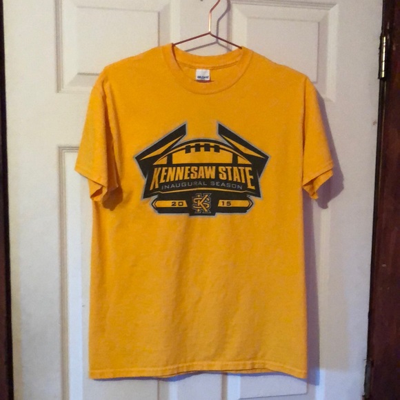 Kennesaw State Owls 2015 Inaugural Football Season Yellow T-Shirt Mens Medium M - Picture 1 of 12